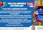 Yolculara Önemli Duyuru!