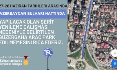 Azerbaycan Bulvarı’nda Araç Parkına 2 Günlük Mola