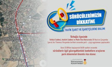 Türkoğlu’nun 3 Caddesi İçin Park Uyarısı!