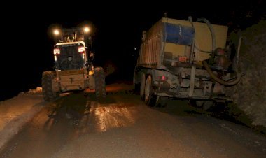 Çağırkan’ın 5 Kilometrelik Yolunda Gece Mesaisi