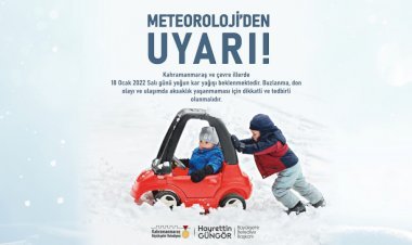 Kahramanmaraş İçin Kar Yağışı Uyarısı