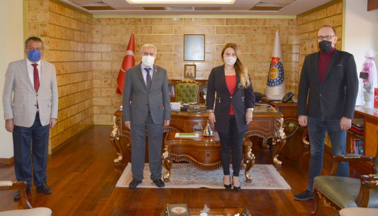 REKTÖR CAN, MEDYA VE İNTERNET YAYINCILARI BASIN BİRLİĞİ GENEL BAŞKAN VE ÜYELERİNİ AĞIRLADI