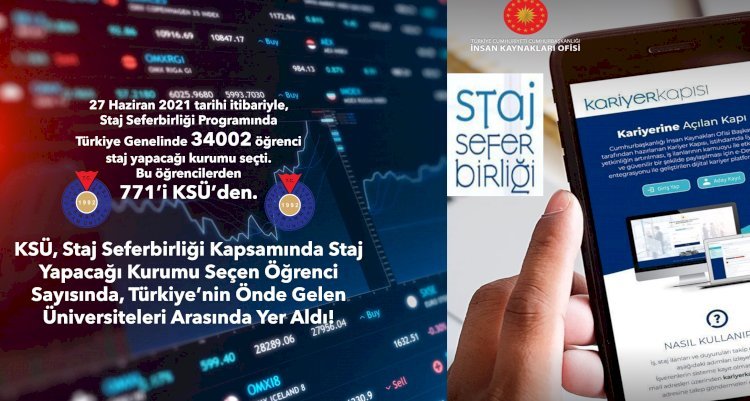KSÜ, Staj Seferbirliği Kapsamında Staj Yapacağı Kurumu Seçen Öğrenci Sayısında, Türkiye’nin Önde Gelen Üniversiteleri Arasında Yer Aldı!